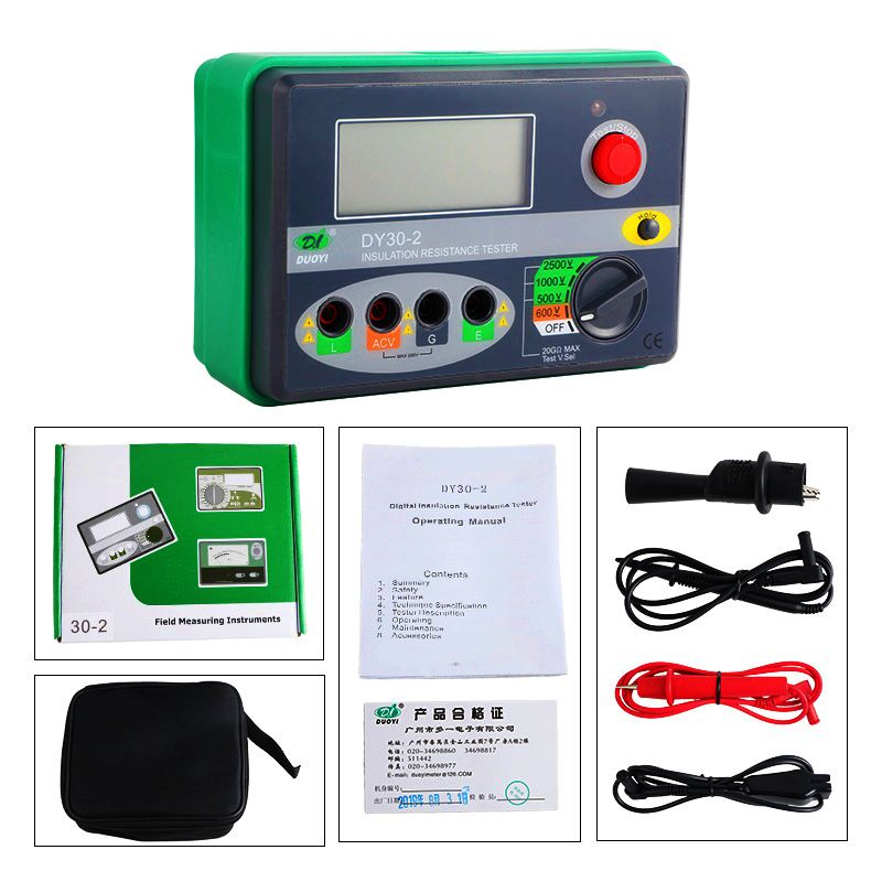 DUOYI-DY30-2-Digital-Insulation-Resistance-Tester-20G-Ohm-500V-1000V-2500V-Earth-Ground-Resistance-T-1640230