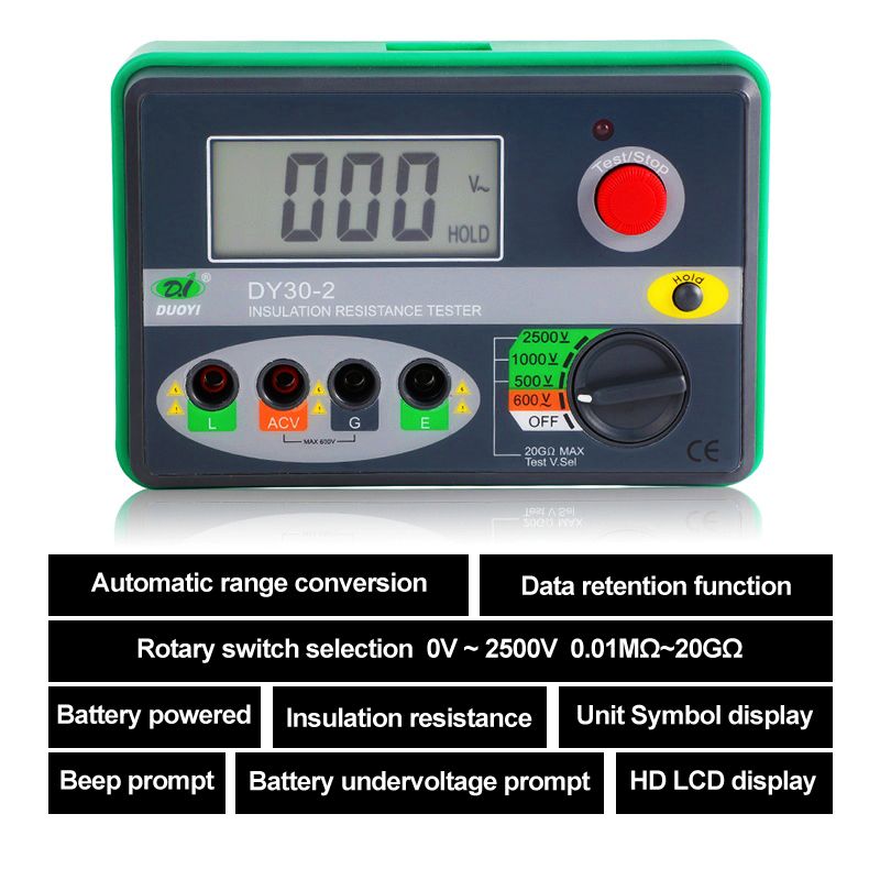 DUOYI-DY30-2-Digital-Insulation-Resistance-Tester-20G-Ohm-500V-1000V-2500V-Earth-Ground-Resistance-T-1640230