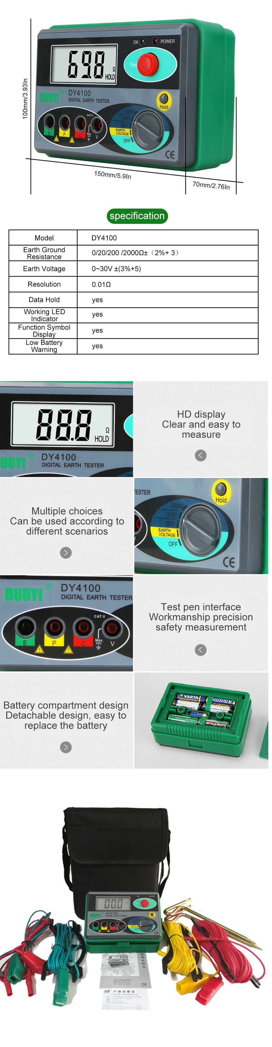 DUOYI-DY4100-Resistance-Tester-Digital-Earth-Tester-Ground-Resistance-Instrument-Megohmmeter-0-2000--1629989