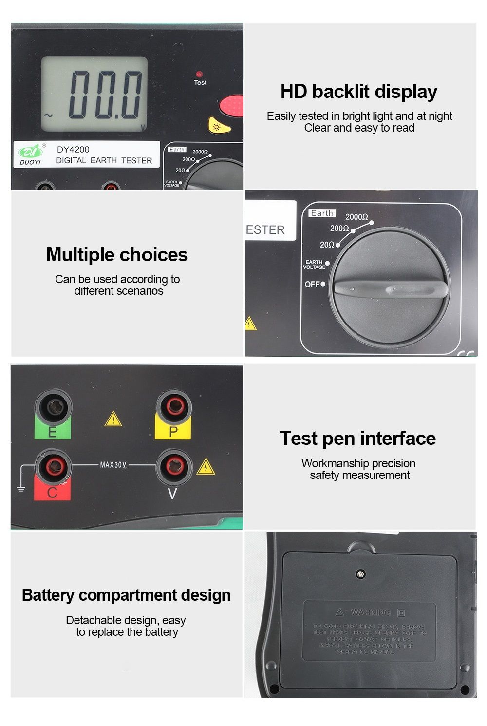 DUOYI-DY4200-Digital-Earth-Ground-Resistance-Tester-Measurement-Megohmmeter-0-2000-Ohm-with-LCD-Back-1640235