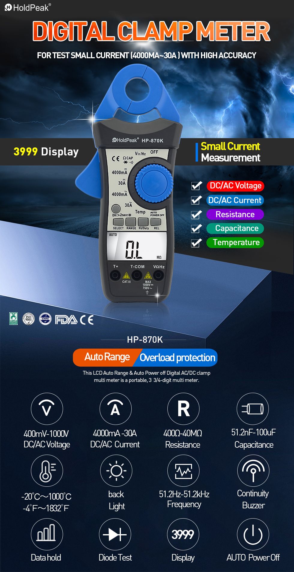 HoldPeak-Digital-Clamp-Meter-HP-870K-4000-Auto-Range-DC-AC-Multimeter-True-RMS-Frequency-Backlight-D-1621891