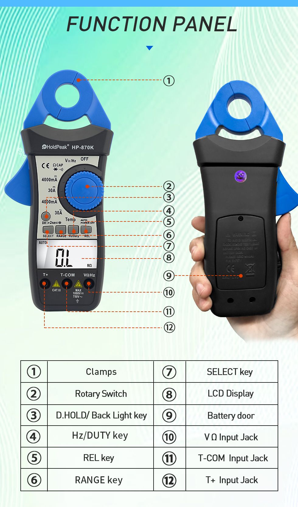 HoldPeak-Digital-Clamp-Meter-HP-870K-4000-Auto-Range-DC-AC-Multimeter-True-RMS-Frequency-Backlight-D-1621891