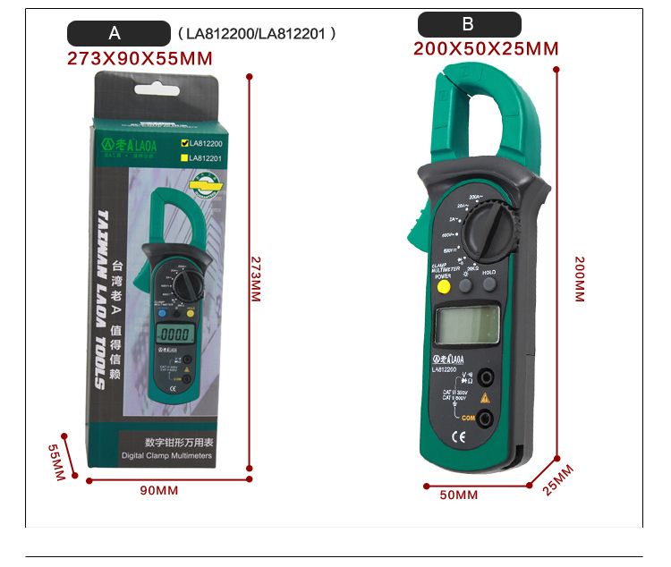 LAOA-LA812201-Electrical-Tester-Digital-Clamp-Multimeter-ACDC-Ammeter-Voltmeter-Potable-Multimeter-1721181