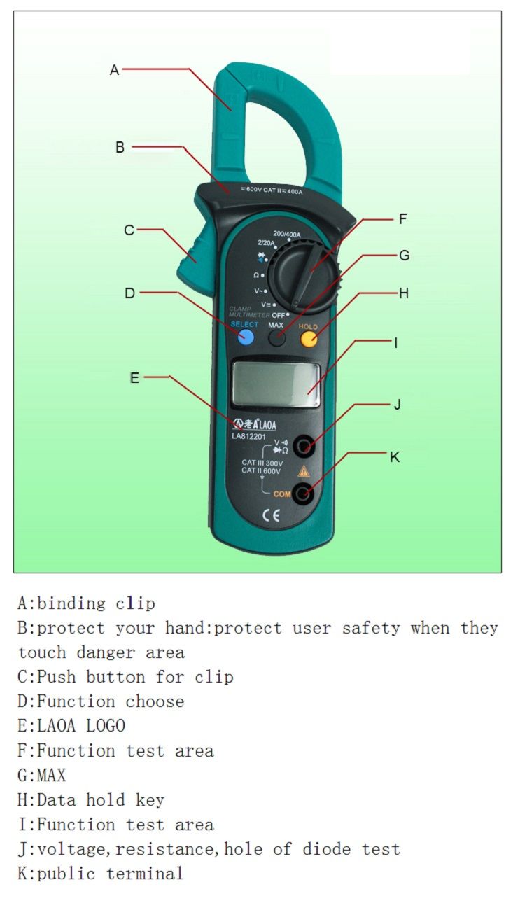 LAOA-LA812201-Electrical-Tester-Digital-Clamp-Multimeter-ACDC-Ammeter-Voltmeter-Potable-Multimeter-1721181