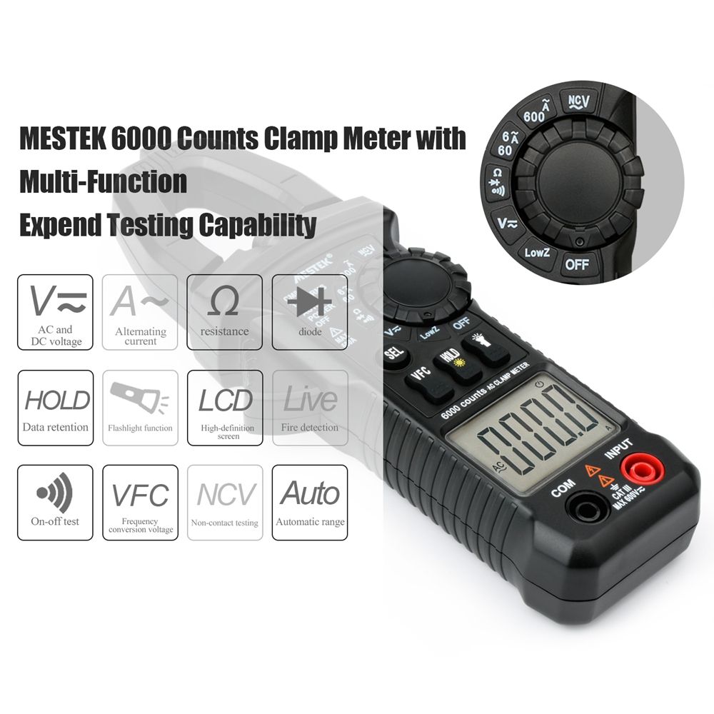 MESTEK-CM81-Clamp-Multimeter-Diagnostic-tool-6000-Counts-Digital-DC-1315224