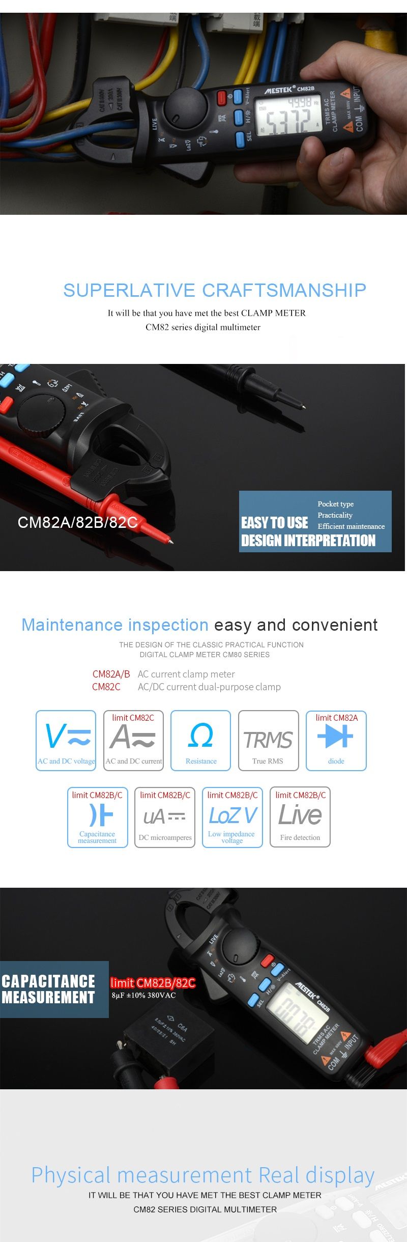 MESTEK-CM82A-RMS-Digital-Clamp-Meter-AC-DC-Voltage-NCV-Ohm-Tester-Ammeter-Multimeter-Electrician-Too-1708996