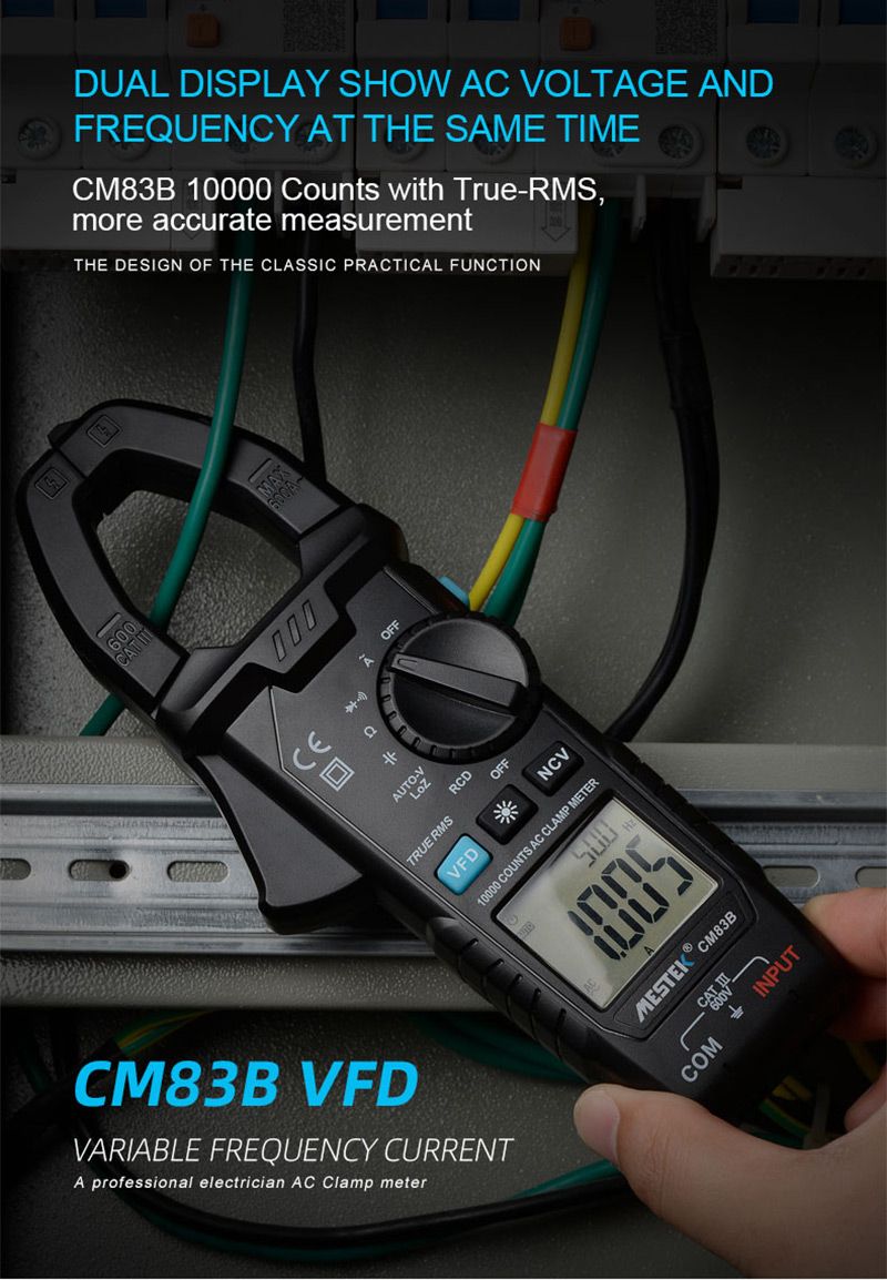 MESTEK-CM83B-Digital-Clamp-Meter-600A-AC-Current-ACDC-Voltage-Ohm-True-RMS-Auto-Range-VFD-Capacitanc-1709054