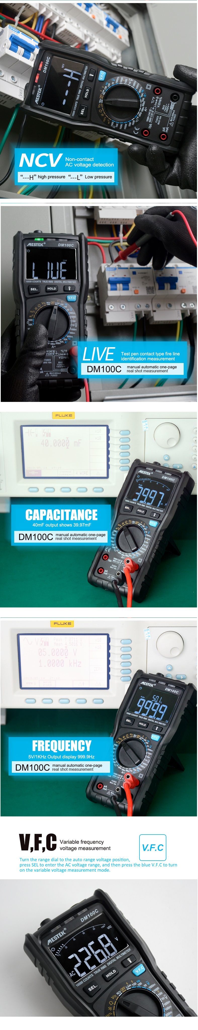 MESTEK-DM100C-10000-Counts-ManualAuto-Range-Multimeter-High-Speed-Smart-Double-Core-VFC-Variable-Fre-1533054