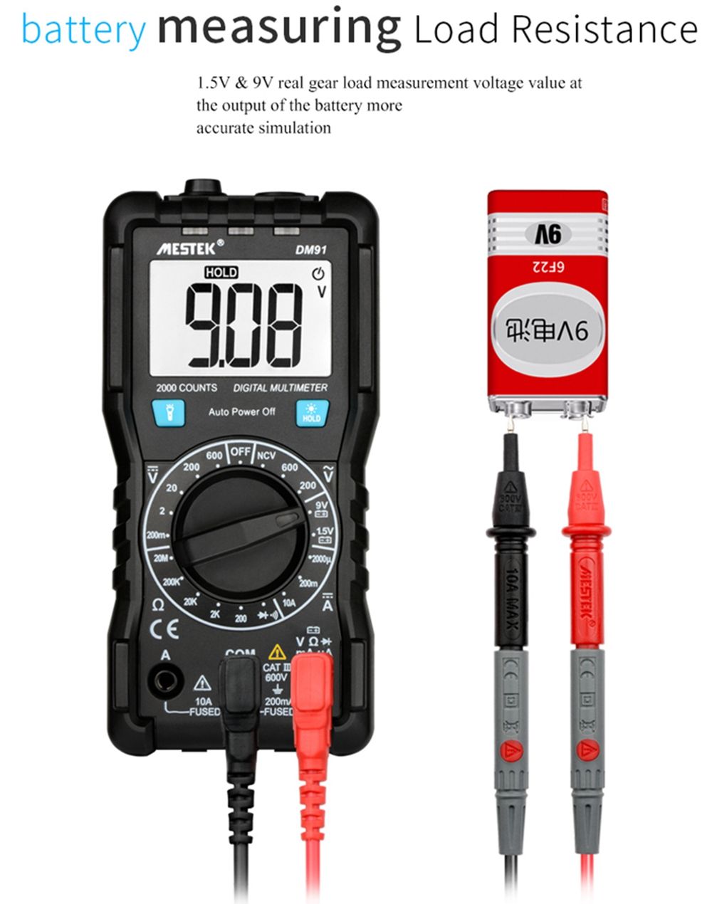 MESTEK-DM91-Mini-Multimeter-Digital-2000-Counts-Tester-NCV-True-RMS-Auto-Range-1315225