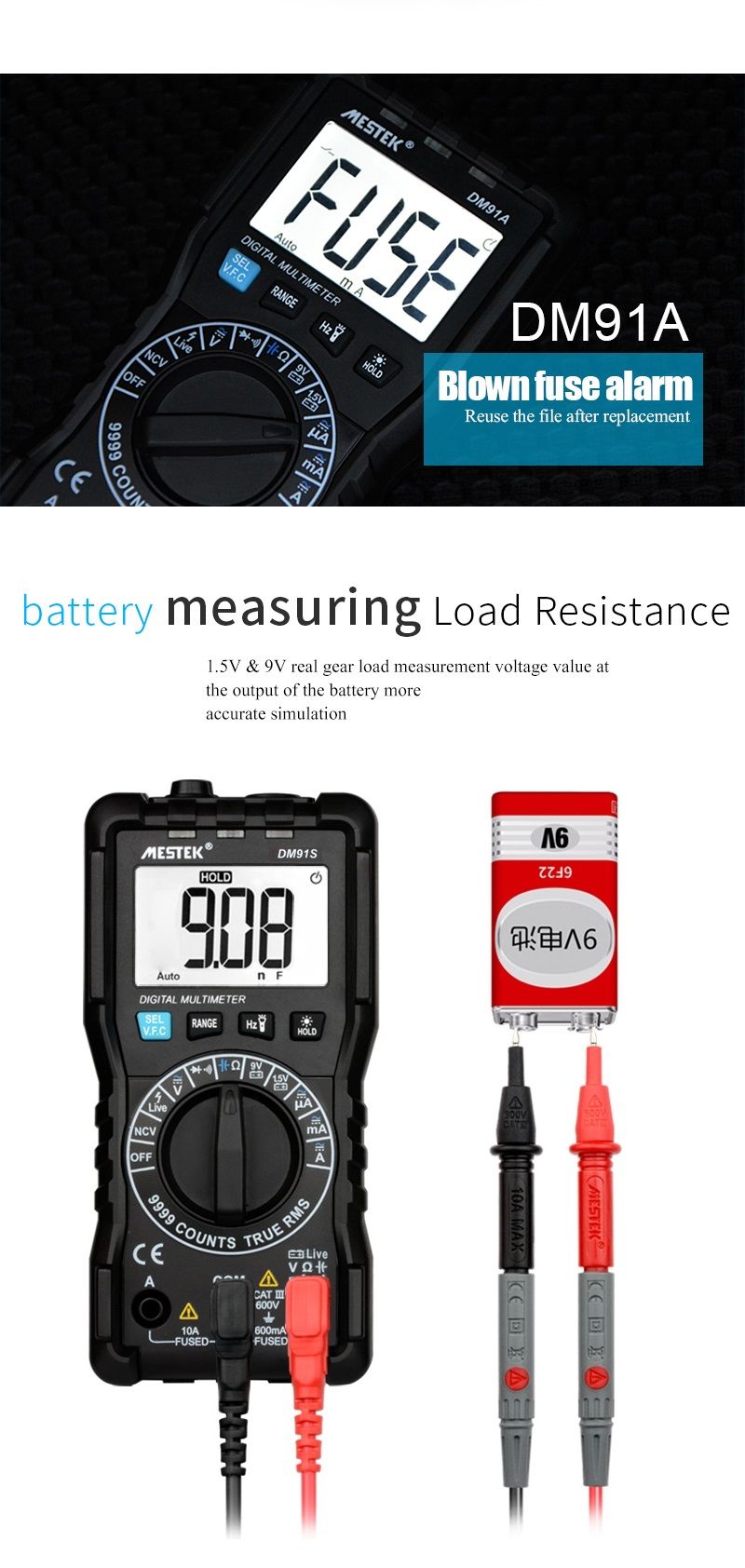 MESTEK-DM91S-Intelligent-Multimeter-9999-Counts-Smart-Auto-Range-Tester-Multi-function-Multitester-1709020