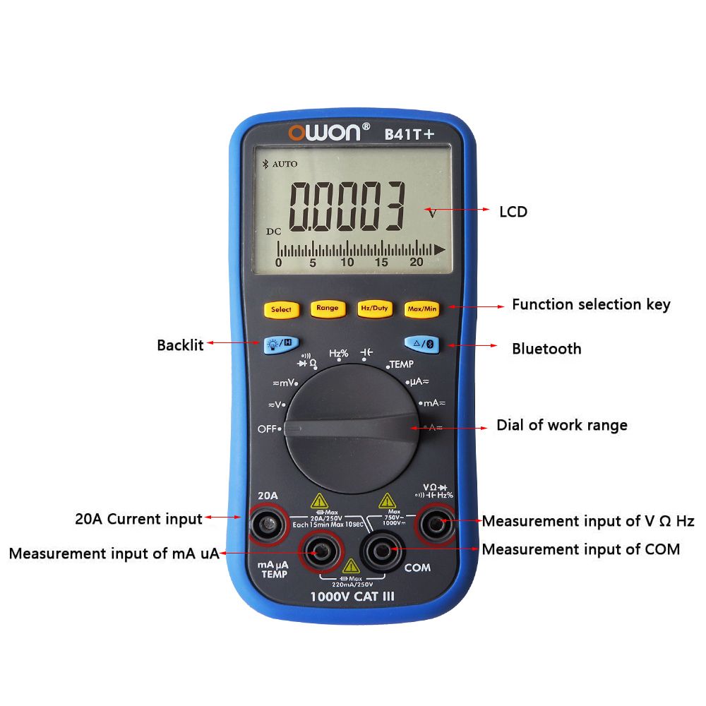 OWON-B41T-4-12-Digital-Multimeter-With-Bluetooth-True-RMS-Tester-Meter-3-in-1-Datalogger--Multimeter-1740194