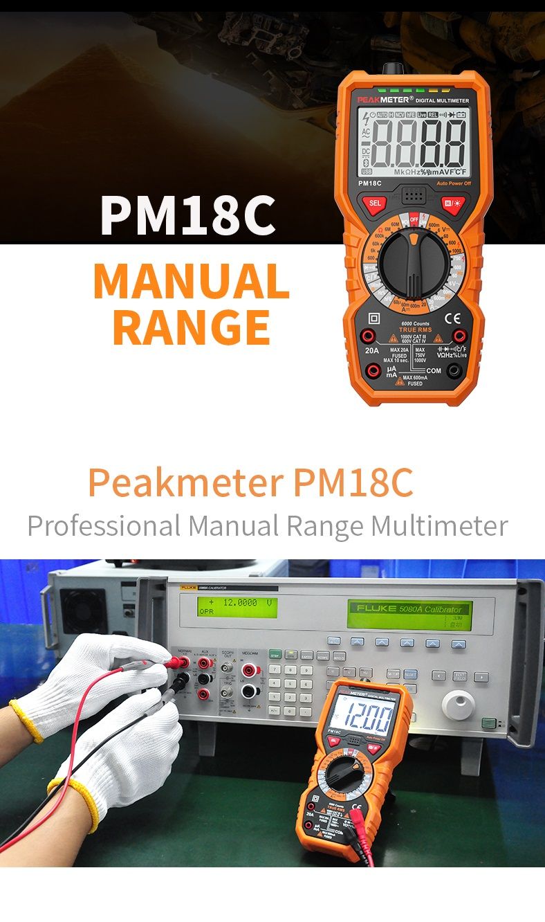 PEAKMETER-Digital-Multimeter-PM18C-with-True-RMS-ACDC-Voltage-Resistance-Capacitance-Frequency-Tempe-1169281