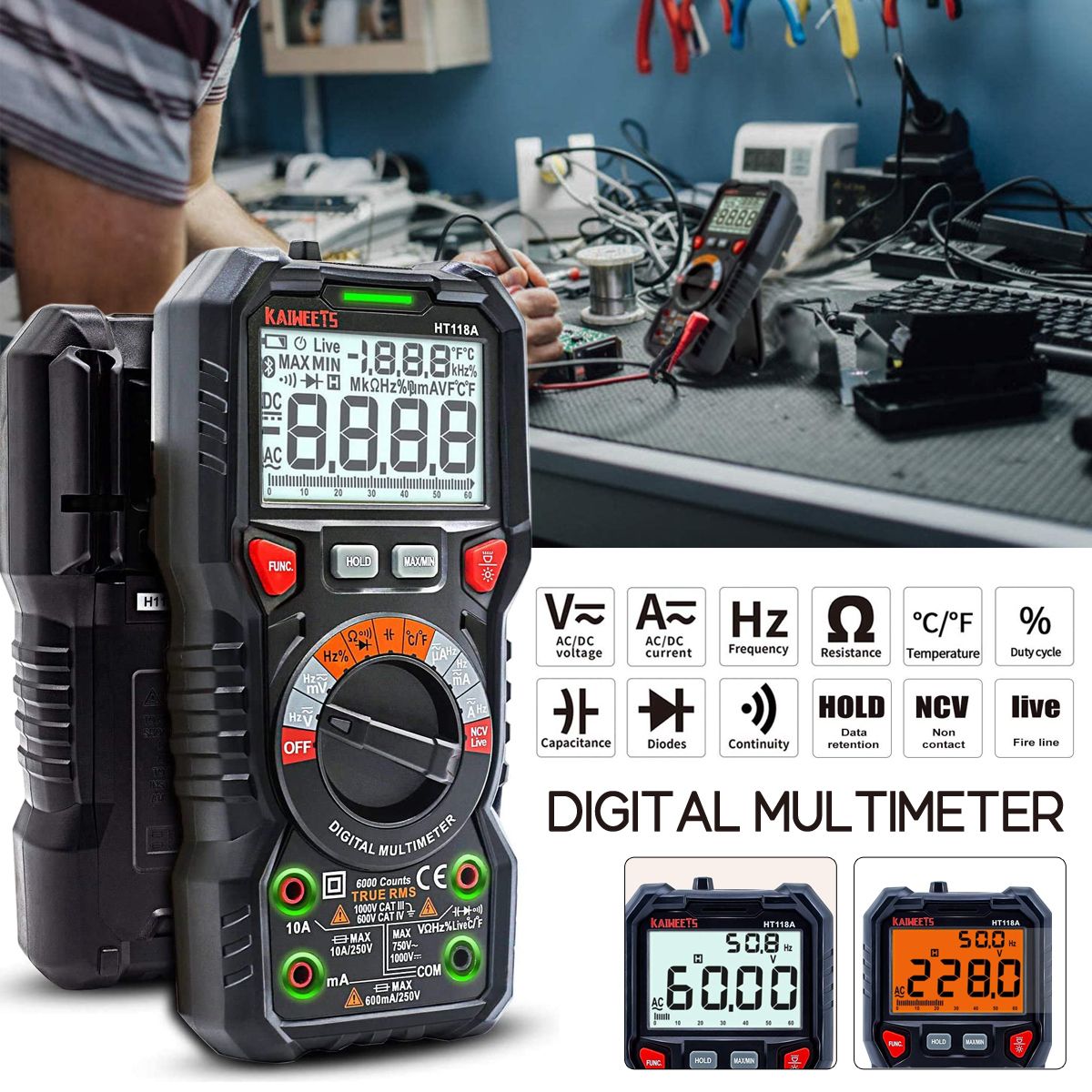 RICHMETERS-RM114A-Digital-Multimeter-Meter-6000-Counts-Amp-Ohm-Voltmeter-AutoManual-Range-Voltage-Te-1729876