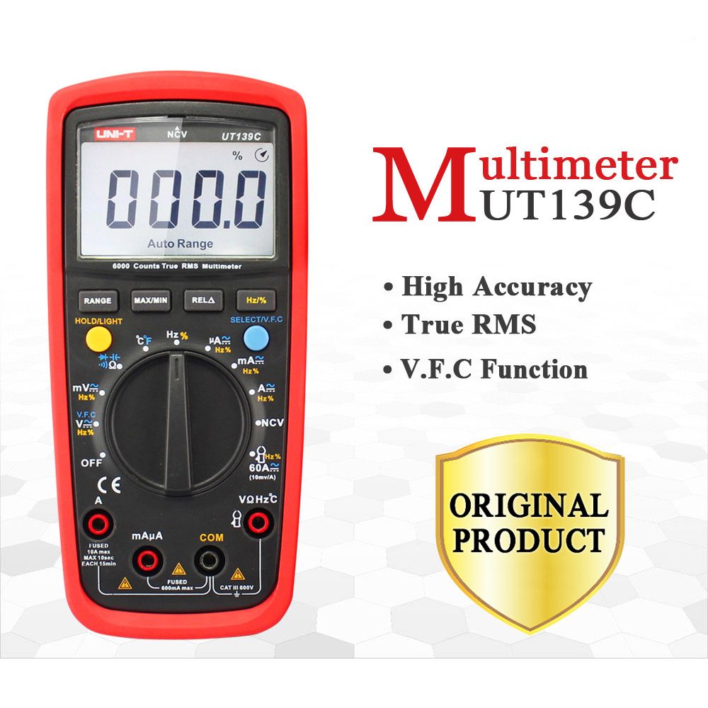 UNI-T-UT139C-Electrical-Digital-LCD-True-Rms-Multi-Meters-Handheld-Multimetro-Tester-Ammeter-1020193