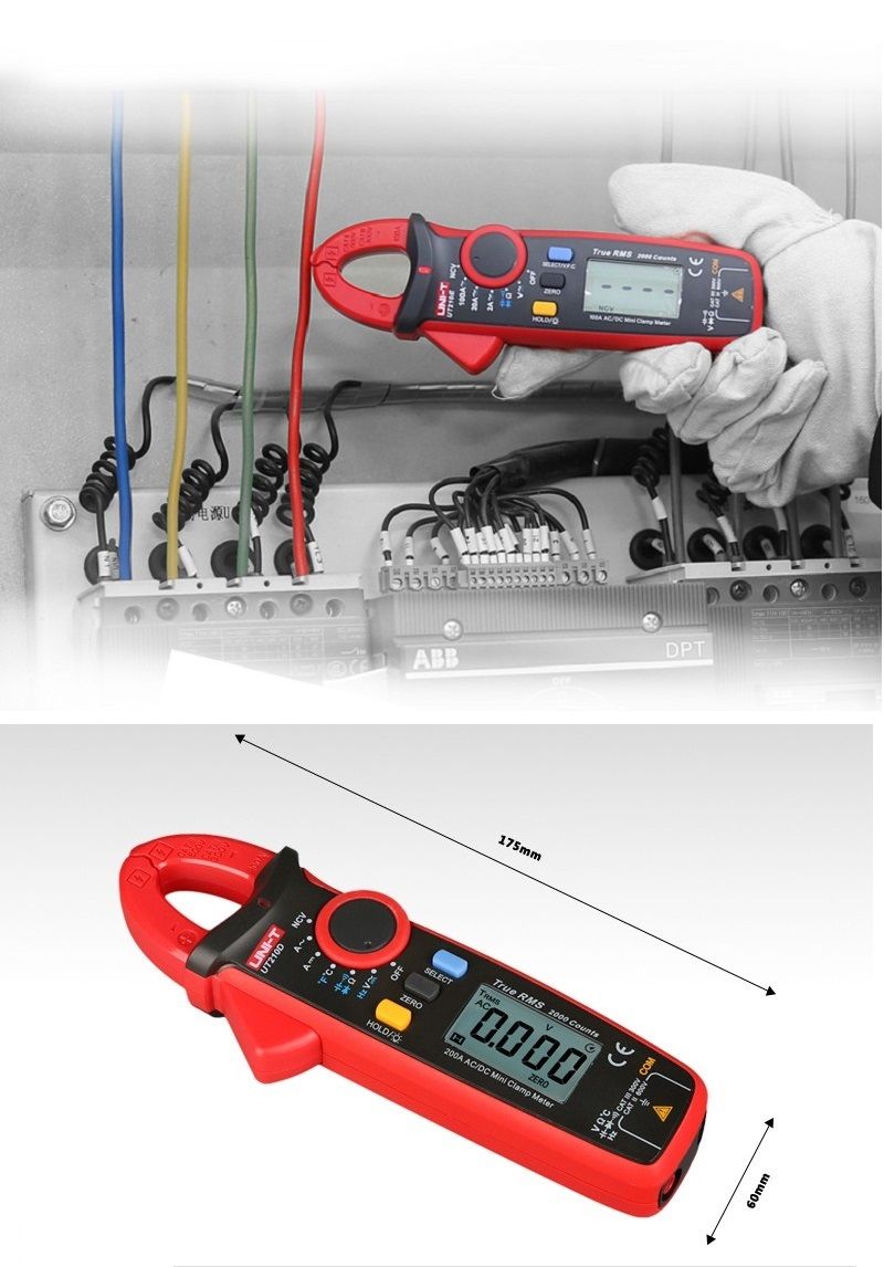 UNI-T-UT210D-Digital-Clamp-Meter-Temperature-Measurement-Auto-Range-Capacitance-Multimeter-ACDC-Curr-1404793