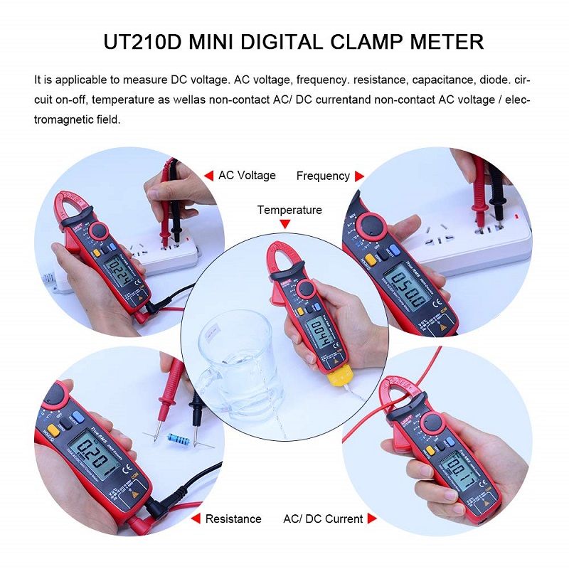 UNI-T-UT210D-Digital-Clamp-Meter-Temperature-Measurement-Auto-Range-Capacitance-Multimeter-ACDC-Curr-1404793