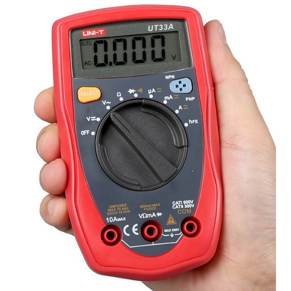 UNI-T-UT33A-Palm-Size-Digital-Mini-Auto-Range-Multimeter-Diode-Transistor-AC-DC-Current-Voltage-Test-1042323