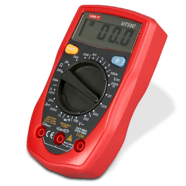 UNI-T-UT33C-Palm-Size-Digital-Handheld-Multimeter-DMM-DC-AC-Ammeter-Voltmeter-Ohm-Tester-1042320