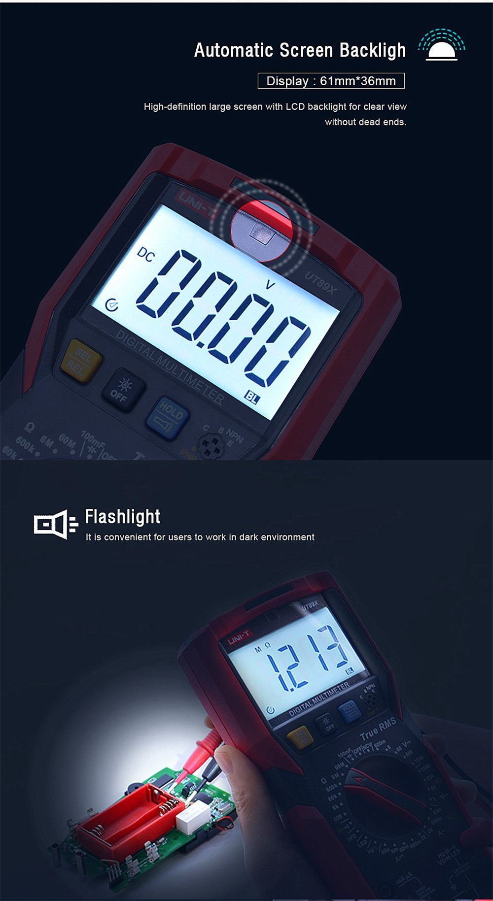 UNI-T-UT89XUT89XD-6000-Count-Digital-Multimeter-True-RMS-Automatic-Backlight-Multimeter-NCVCondensat-1436980