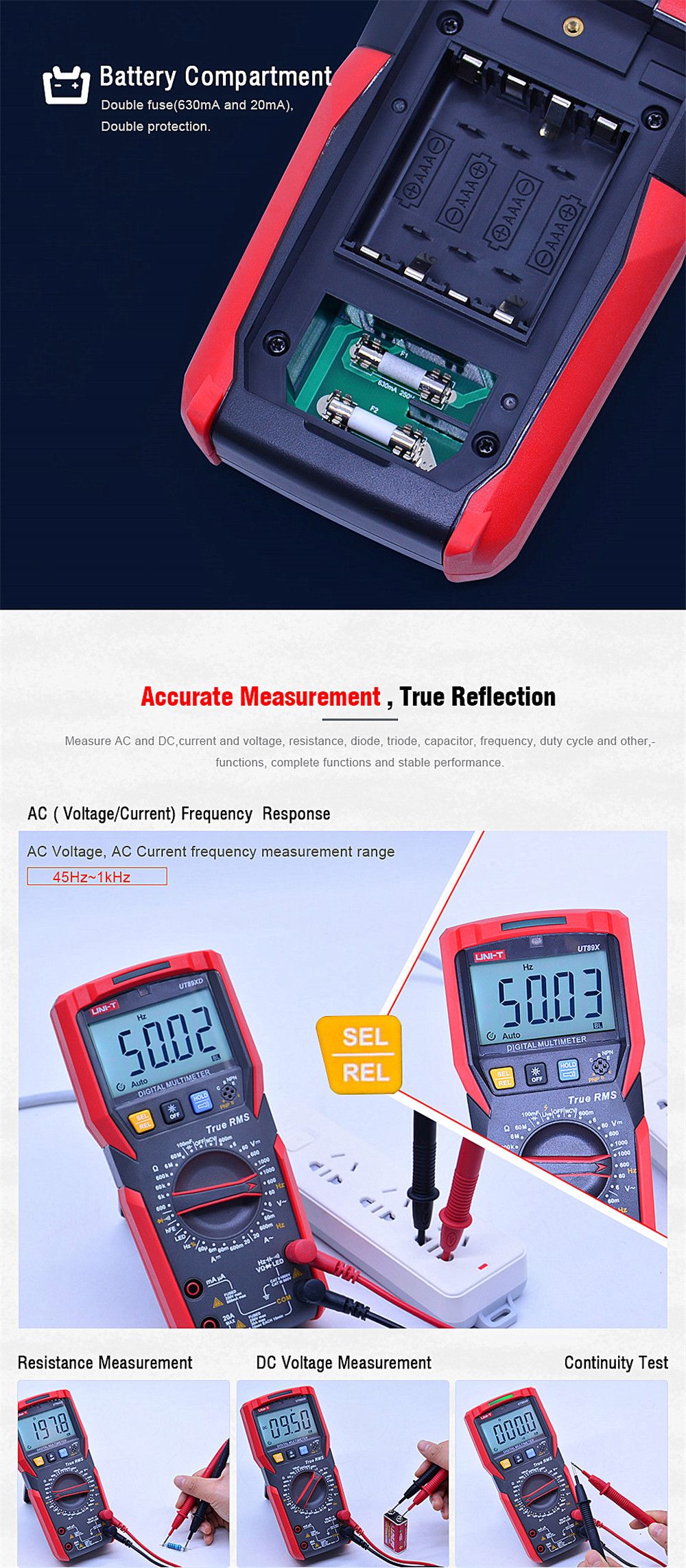 UNI-T-UT89XUT89XD-6000-Count-Digital-Multimeter-True-RMS-Automatic-Backlight-Multimeter-NCVCondensat-1436980