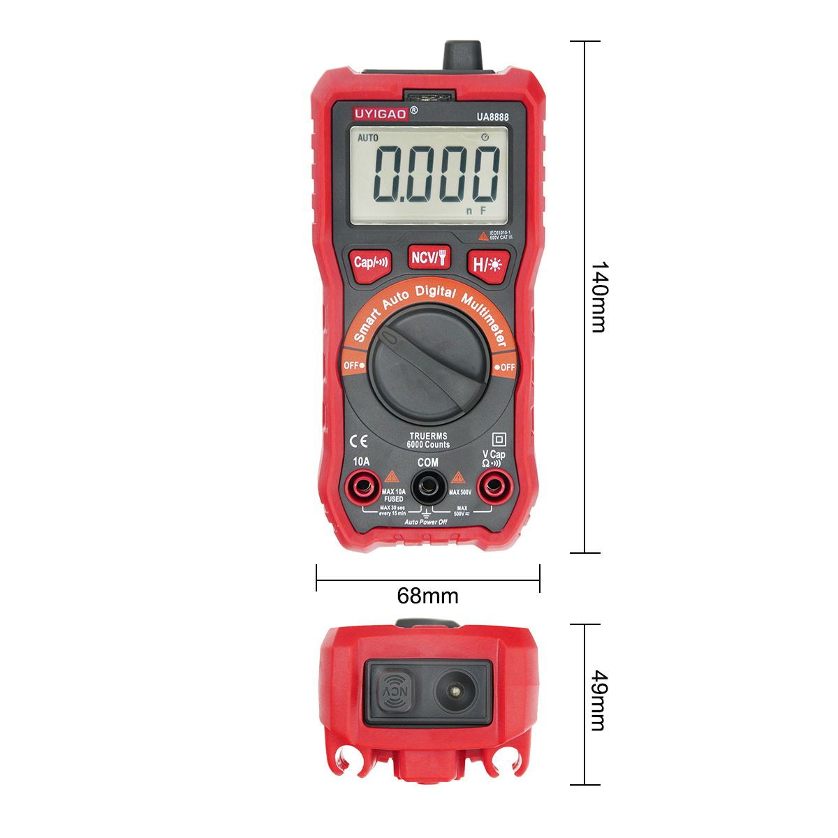 UNICAO-UA888-Digital-Auto-Meters-Multimeter-Handheld-Tester-ACDCResistancNCV-1468150