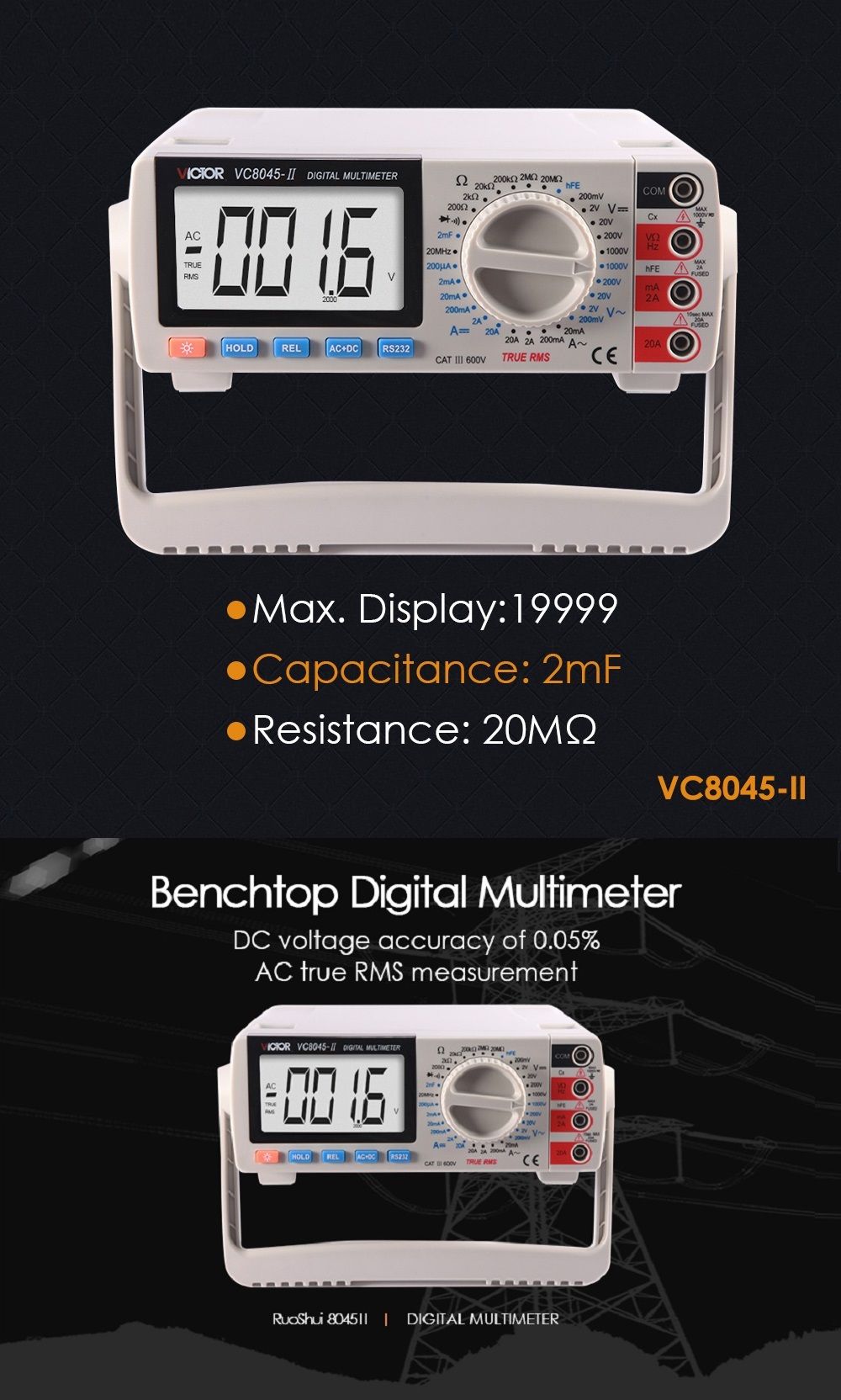 VC8045-II-Bench-Top-True-RMS-Multimeter-AC-DC-Transistor-Measurement-Capacitance-HFE-Multimetro-Test-1688385