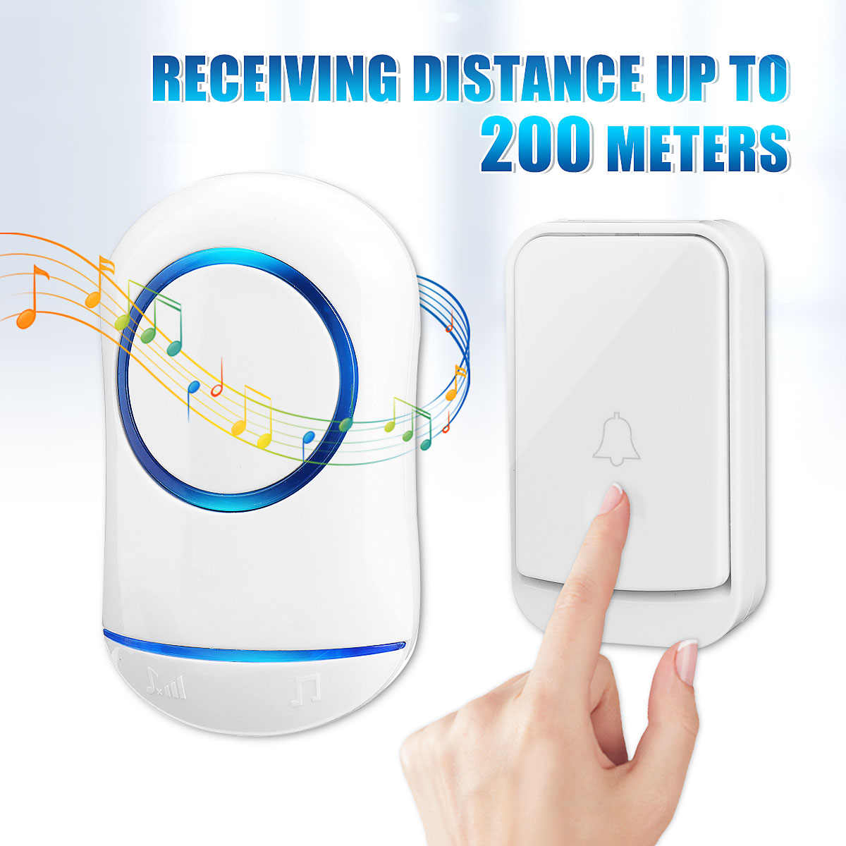 200M-Waterproof-Wireless-Doorbell-32-Songs-Plugin-Receiver--Transmitter-1548169