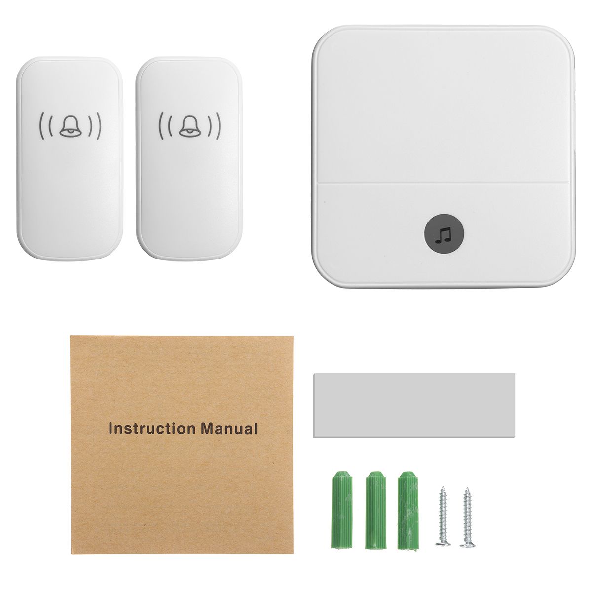 300M-Waterproof-LED-Wireless-Doorbell-52-Songs-Chime-Door-Bell-SOS-EUUSUK-Plug-2Pcs-Receiver--1Pce-D-1347169