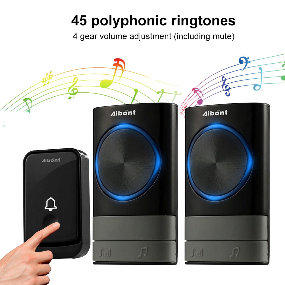 3Pcs-Smart-Wireless-Doorbell-45-Songs-Polyphonic-Ringtones--200m-Transmission-1721810