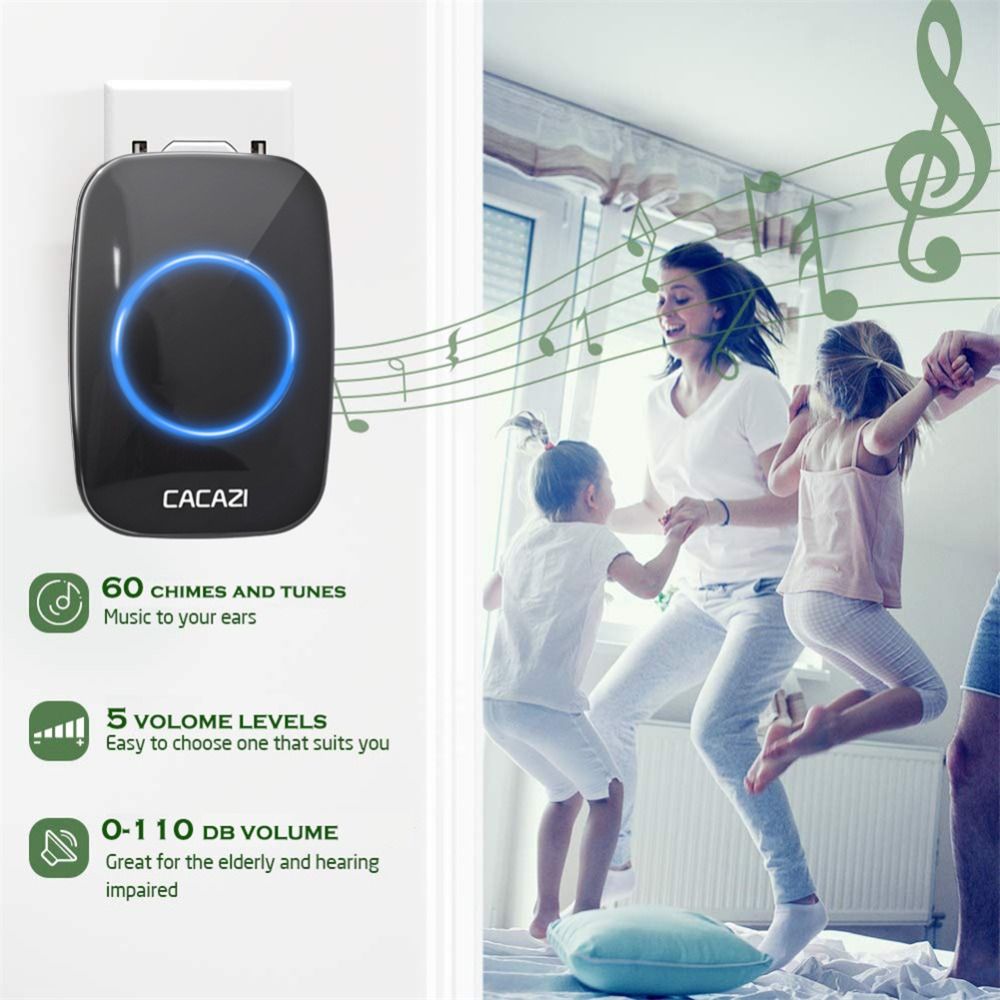 CACAZI-A10-A10-Wireless-Doorbell-Waterproof-100-240V-300M-Range-Music-Door-Bell-Home-60-Chimes-Door--1627638