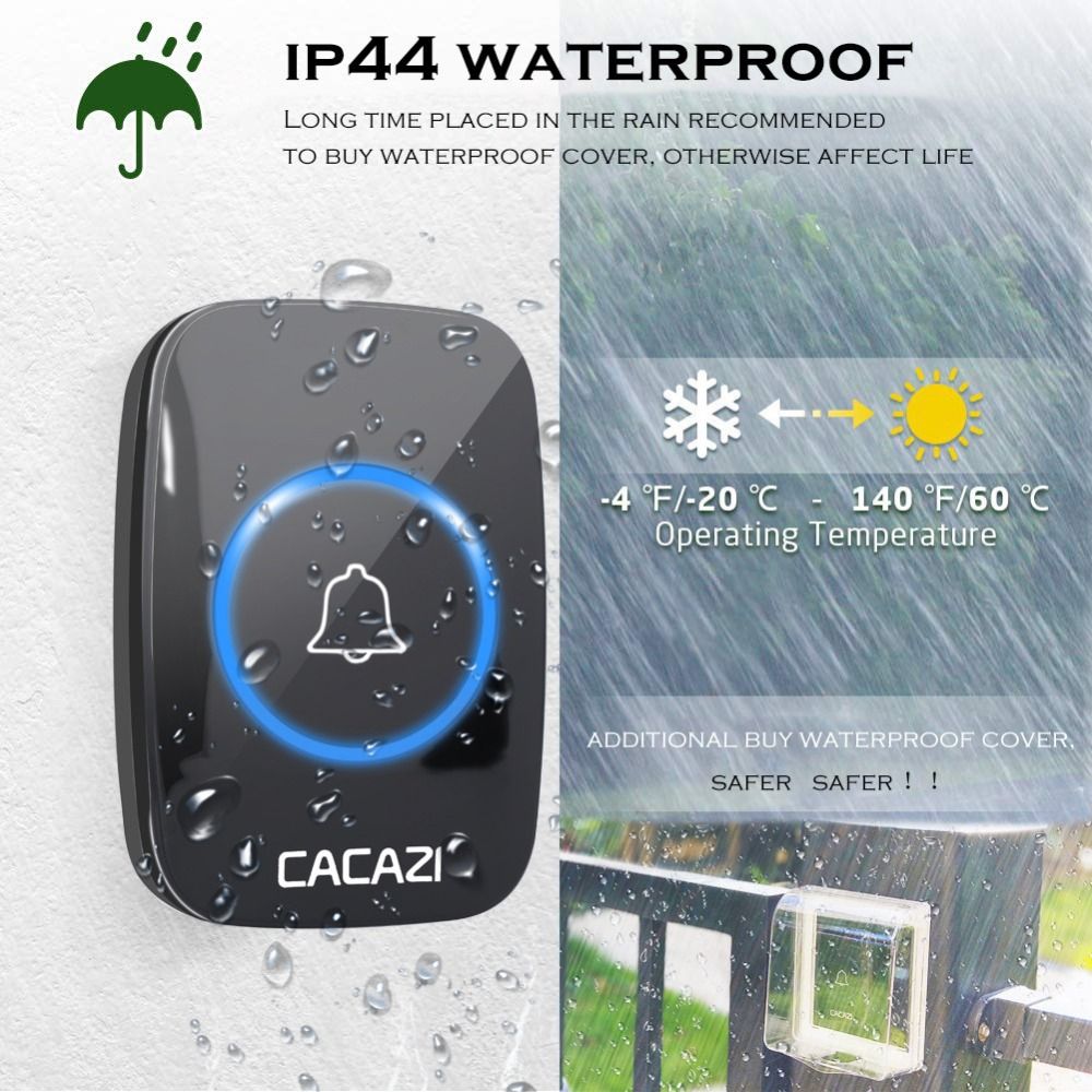 CACAZI-A10-A10-Wireless-Doorbell-Waterproof-100-240V-300M-Range-Music-Door-Bell-Home-60-Chimes-Door--1627638