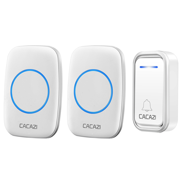 CACAZI-A10F-Waterproof-Wireless-Doorbell-300M-Remote-Door-Bell-Chime-220V-1-Button-2-Receiver-1630661