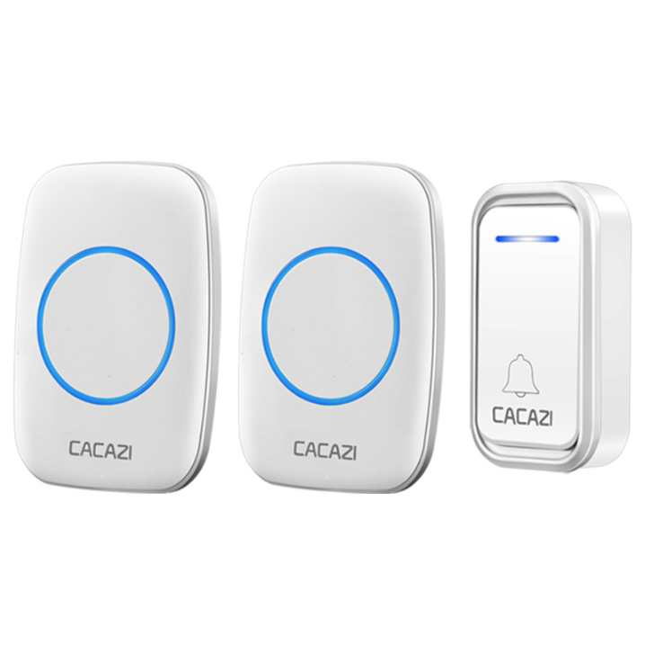 CACAZI-A10F-Waterproof-Wireless-Doorbell-300M-Remote-Door-Bell-Chime-220V-2-Button-1-Receiver-1630659