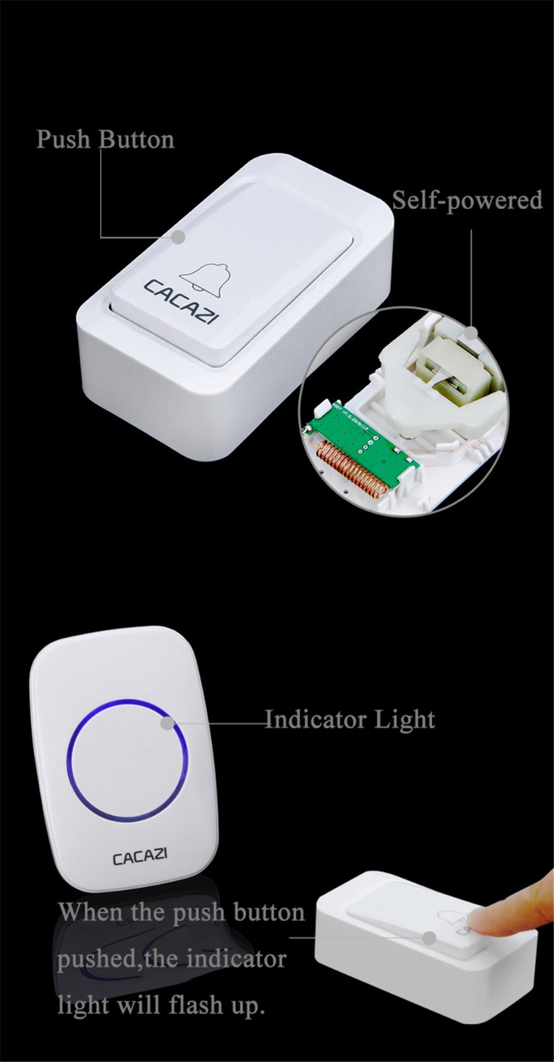 CACAZI-A10G-2-Wireless-Doorbell-Self-powered-No-batteries-Waterproof-Button-120M-Remote-LED-Light-Ho-1630650