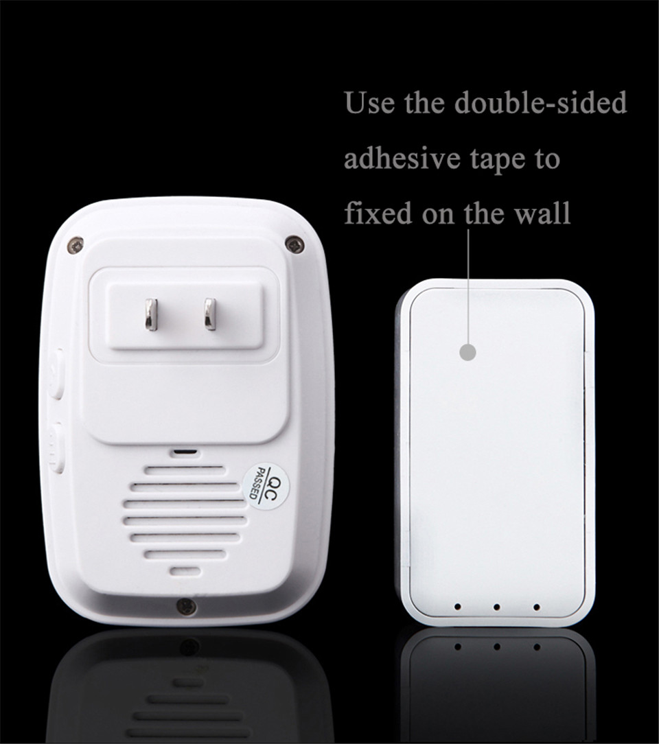 CACAZI-A10G-2-Wireless-Doorbell-Self-powered-No-batteries-Waterproof-Button-120M-Remote-LED-Light-Ho-1630650