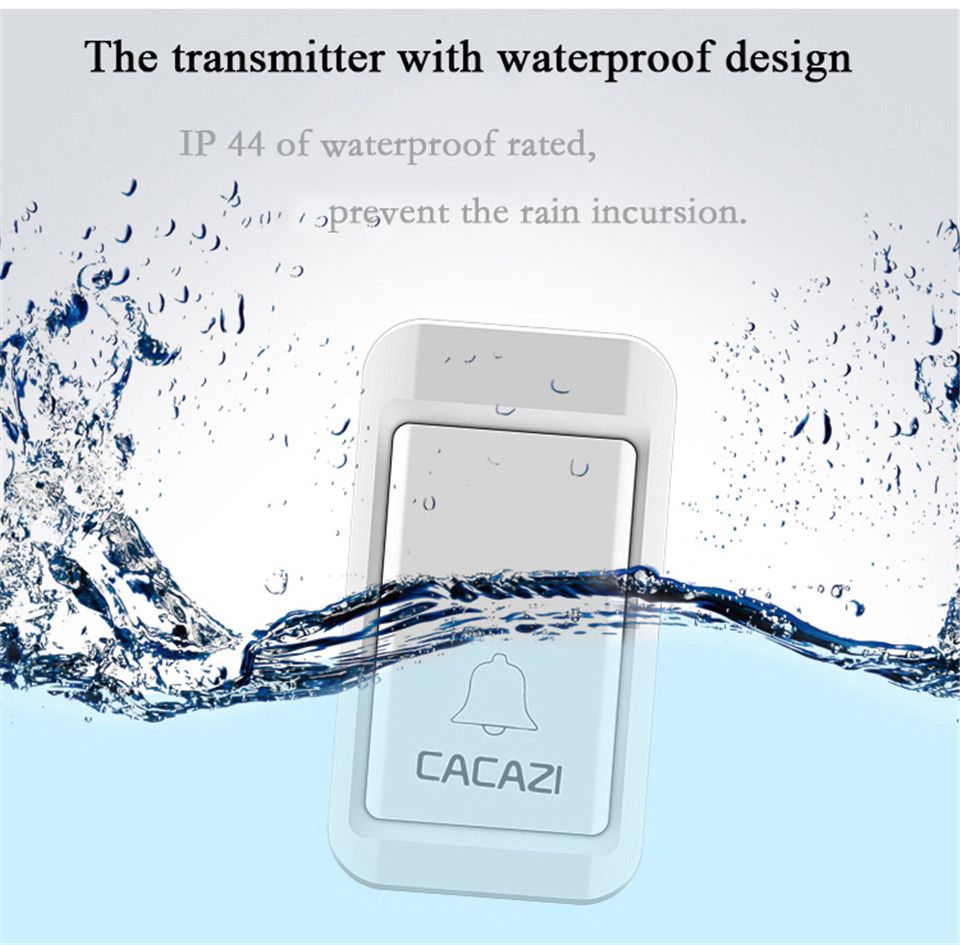 CACAZI-A10G-3-Wireless-Doorbell-Self-powered-No-batteries-Waterproof-Button-120M-Remote-LED-Light-Ho-1630656