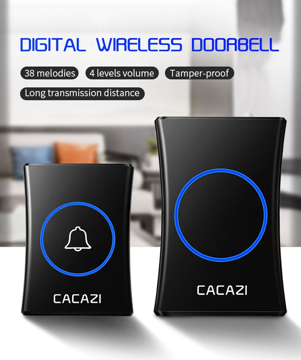 CACAZI-A30-Smart-Waterproof-Wireless-Music-Doorbell-Battery-300M-Remote-Button-Receiver-Home-Call-Ri-1610212