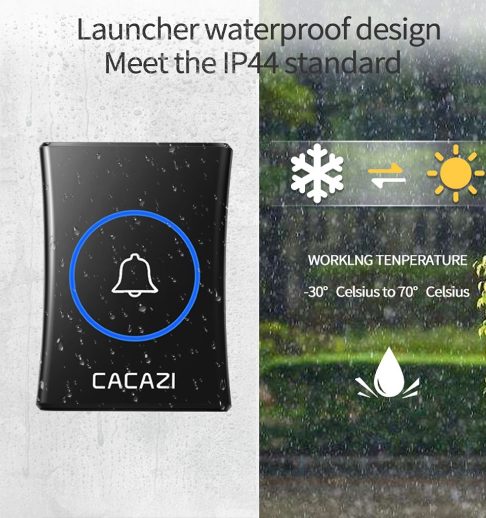 CACAZI-A30-Smart-Waterproof-Wireless-Music-Doorbell-Battery-300M-Remote-Button-Receiver-Home-Call-Ri-1610212