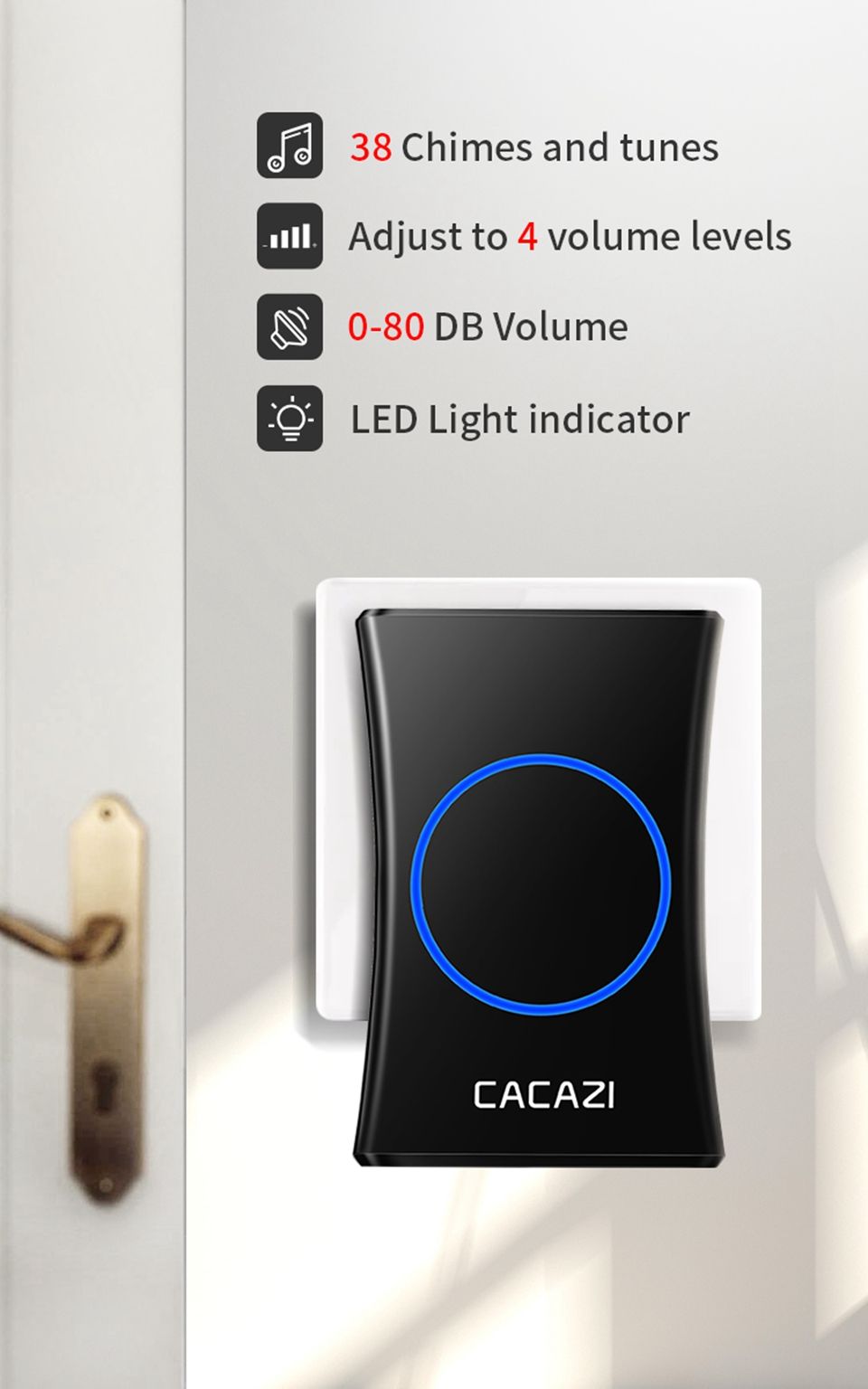 CACAZI-A30-Smart-Waterproof-Wireless-Music-Doorbell-Battery-300M-Remote-Button-Receiver-Home-Call-Ri-1610212