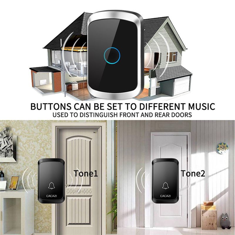 CACAZI-A50-Wireless-Music-Doorbell-Waterproof-Battery-2-Button-1-Receiver-Home-Bell-Wireless-Ring-Be-1610231
