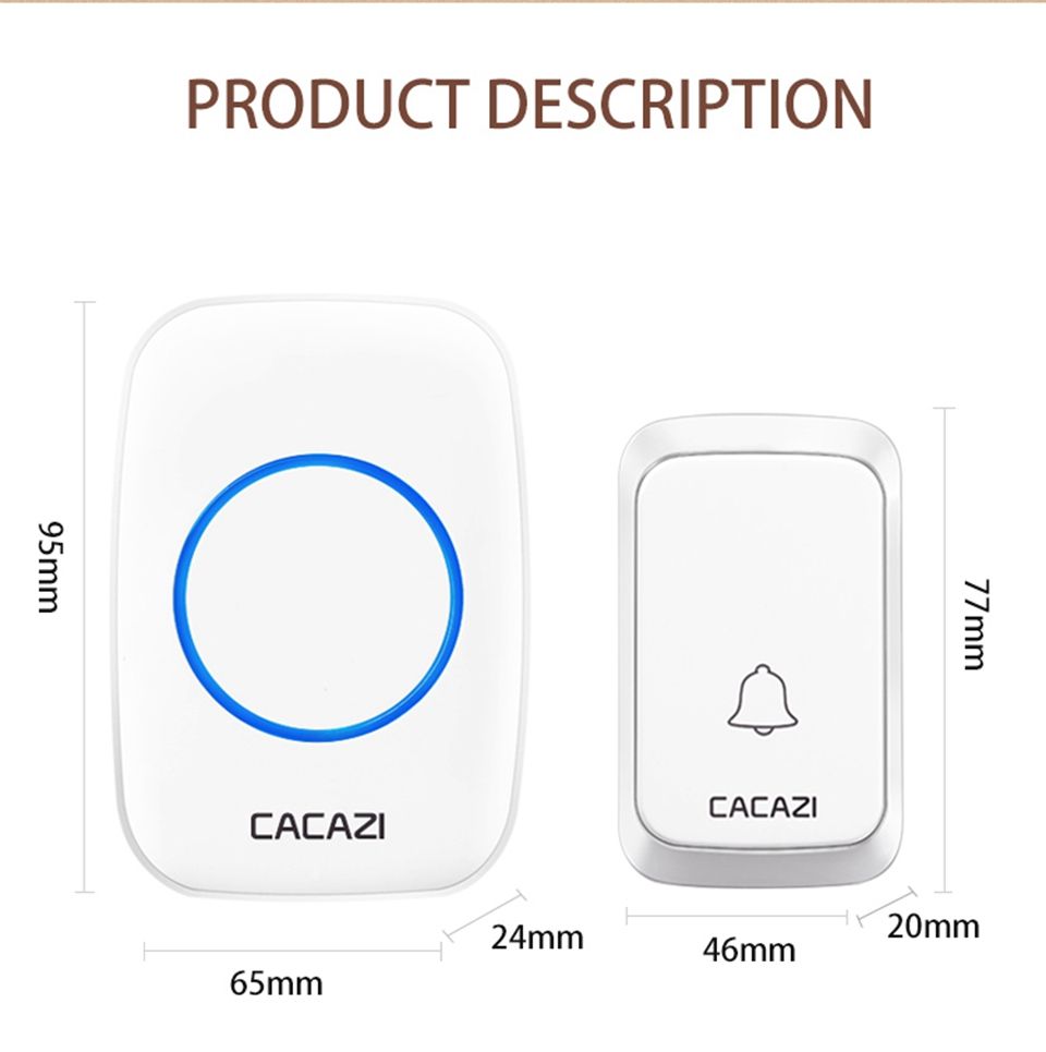 CACAZI-A60-Waterproof-Wireless-Music-Doorbell-LED-Light-Battery-300M-Remote-Home-Cordless-Call-Bell--1610216