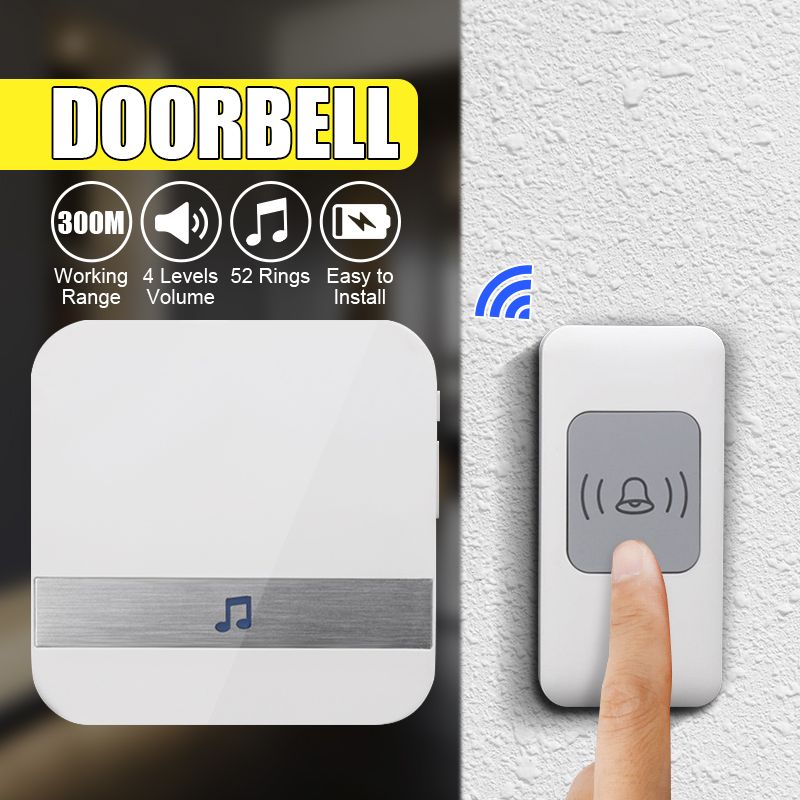 CACAZI-A9-Music-Doorbell-300M-Doorbell-Transmitters--Receiver-EU-PlugUS-Plug-1363897