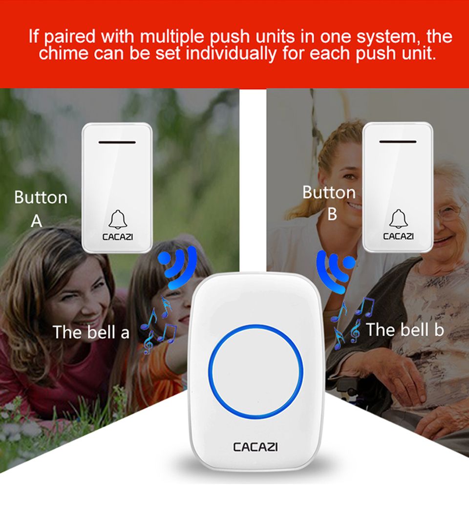 CACAZI-FA10-2-Self-powered-Wireless-Music-Doorbell-Waterproof-No-battery-Calling-Doorbell-Chime-1-Bu-1630646