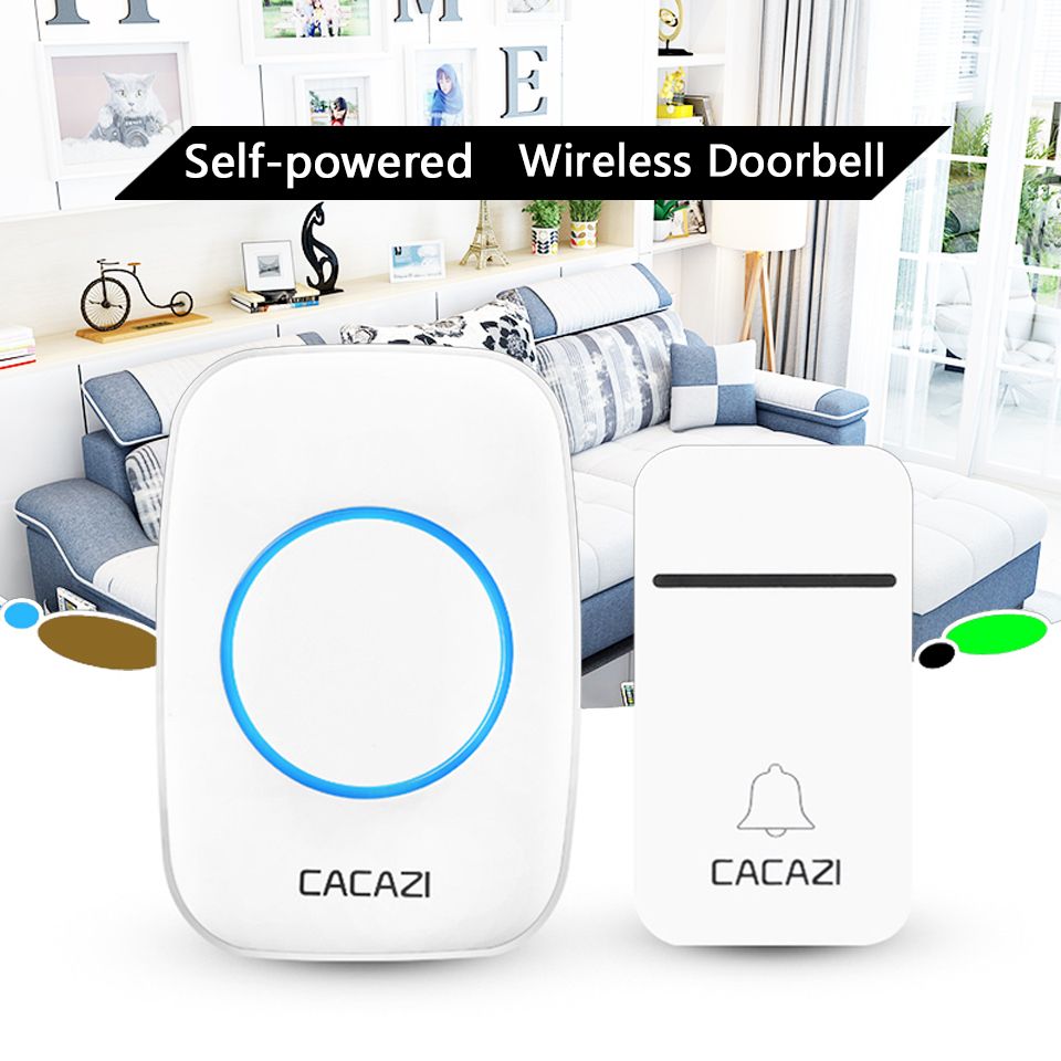 CACAZI-FA12-2-Self-Powered-Wireless-Doorbell-Waterproof-Smart-No-Battery-Home-Cordless-Bell-200M-Rem-1630654