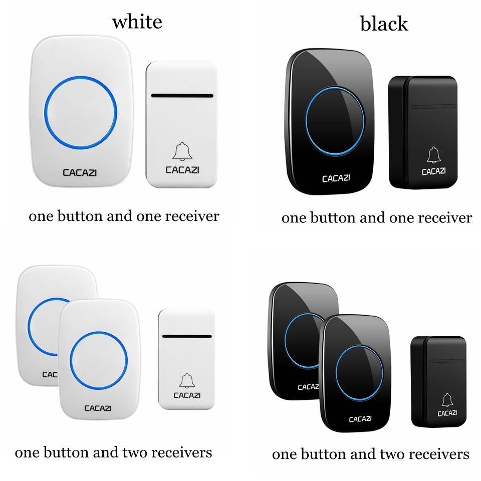 CACAZI-FA12-2-Self-Powered-Wireless-Doorbell-Waterproof-Smart-No-Battery-Home-Cordless-Bell-200M-Rem-1630654