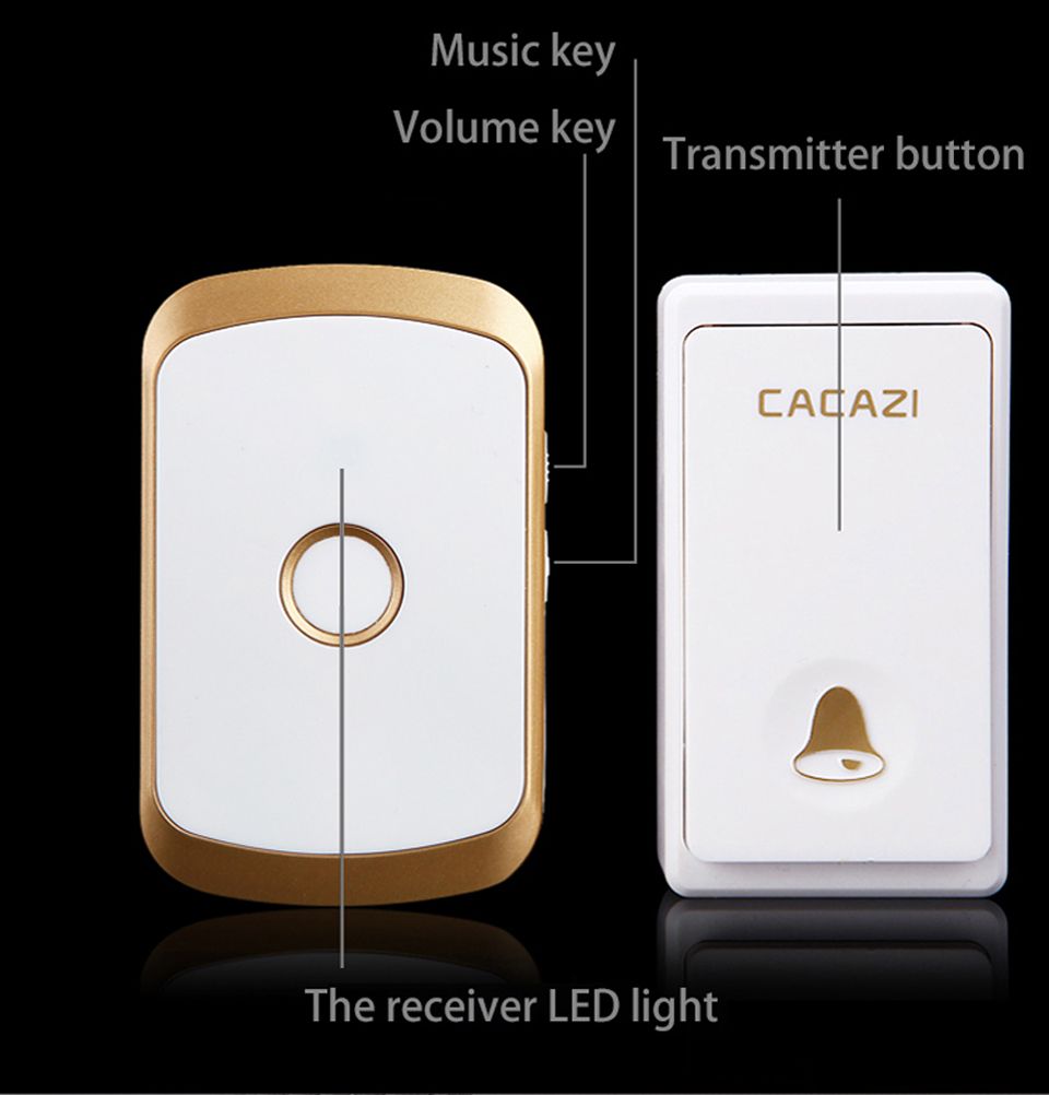 CACAZI-FA20-2-Self-powered-Waterproof-Wireless-Doorbell-200M-Remote-LED-Light-Home-Music-Doorbell-36-1630648