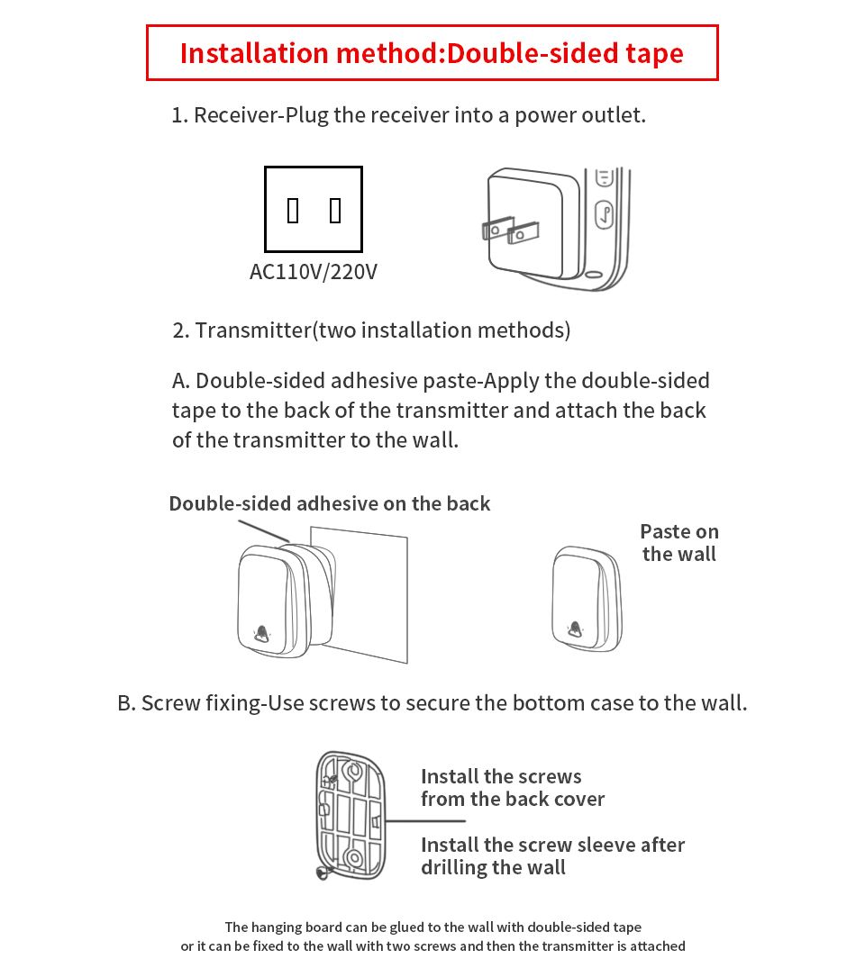 CACAZI-FA58-Wireless-Waterproof-Self-powered-Doorbell-No-Battery-Required-1-Transmitter-1-Receiver-H-1604671