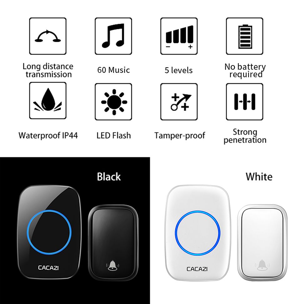 CACAZI-FA58-Wireless-Waterproof-Self-powered-Doorbell-No-Battery-Required-1-Transmitter-2-Receiver-H-1604670