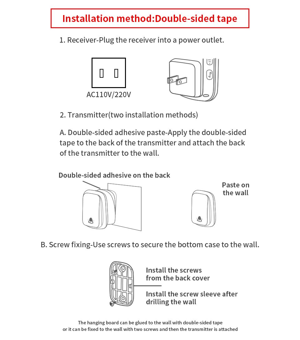 CACAZI-FA58-Wireless-Waterproof-Self-powered-Doorbell-No-Battery-Required-1-Transmitter-2-Receiver-H-1604670