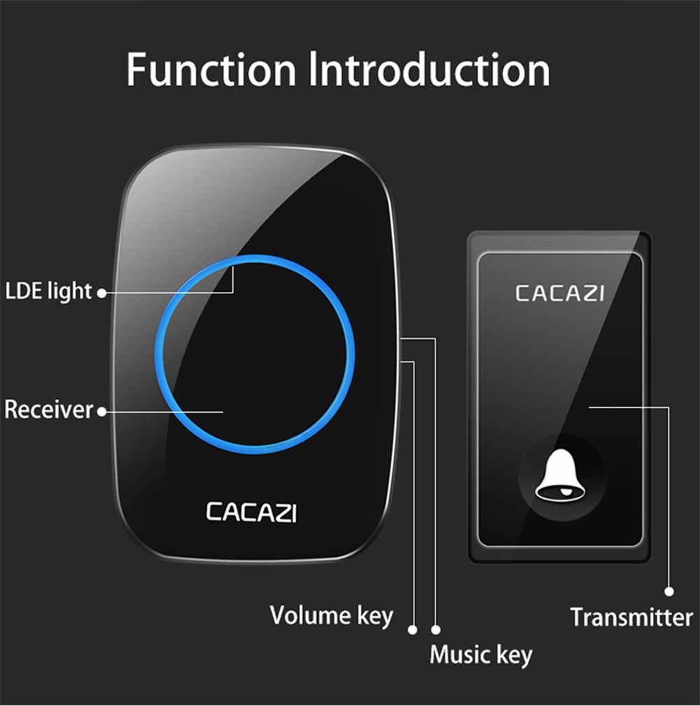 CACAZI-FA60-Wireless-Doorbell-Self-powered-Waterproof-Intelligent-Home-Door-Ring-Bell-3Pcs-Receivers-1618326